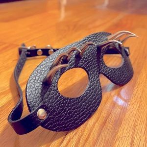 Kinky Costume Clawed Spike Vegan Leather Eye Mask Halloween